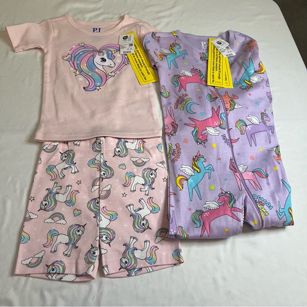 NWT‎ PJ Place Unicorn Pajama Bundle Toddler Girls 12-18M 18-24M Sleepwear Set